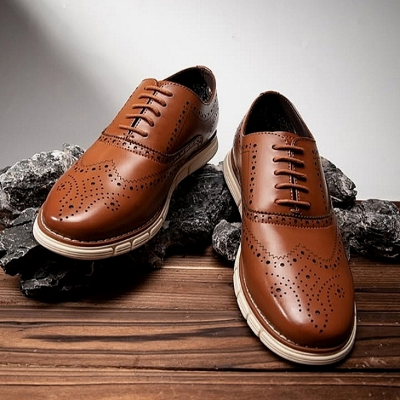 New w/o Box Bruno Marc Grandwing Wingtip Style Vegan Leather Lace-Up Oxfords - Picture 1 of 6